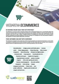webarena ecommerce web design flyer